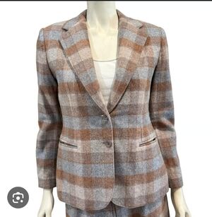 vintage Gregge plaid wool blend blazer